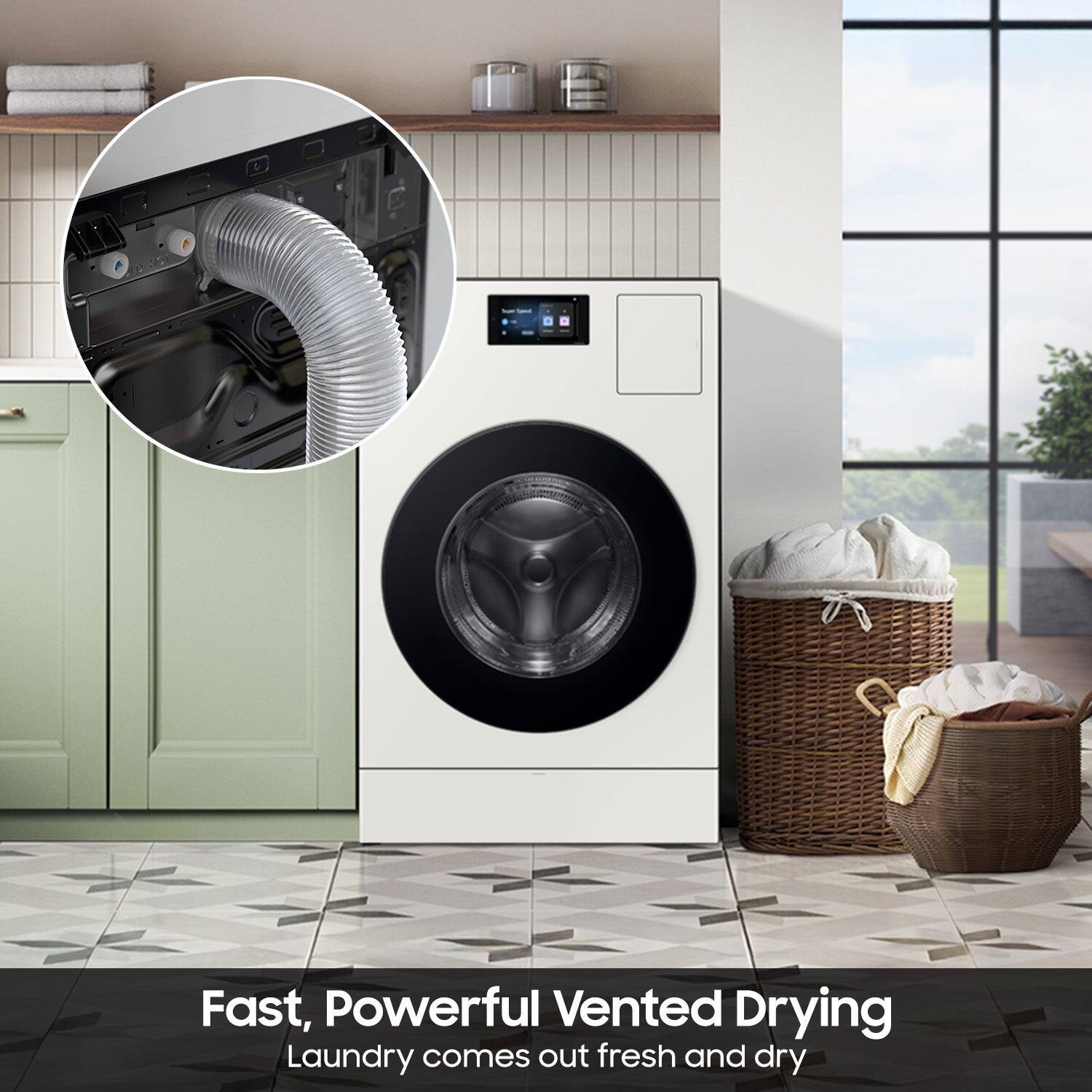 Fast, Powerful Vented Drying  
Laundry comes out fresh and dry