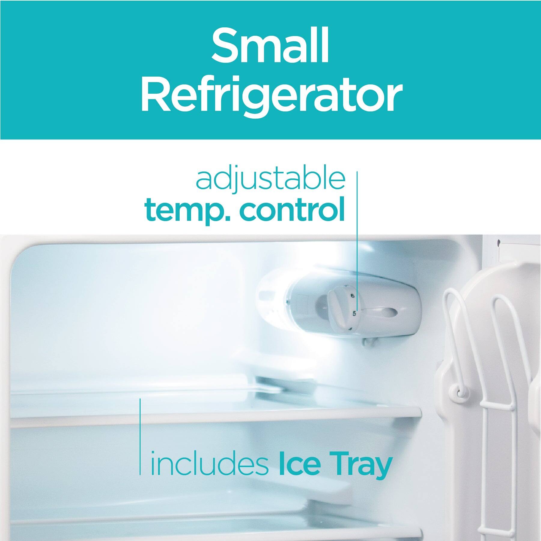 Small Refrigerator adjustable temp. control includes Ice Tray