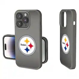 Keyscaper - NFL - Pittsburgh Steelers Linen Logo iPhone Soft Touch Case - 14 - Gray