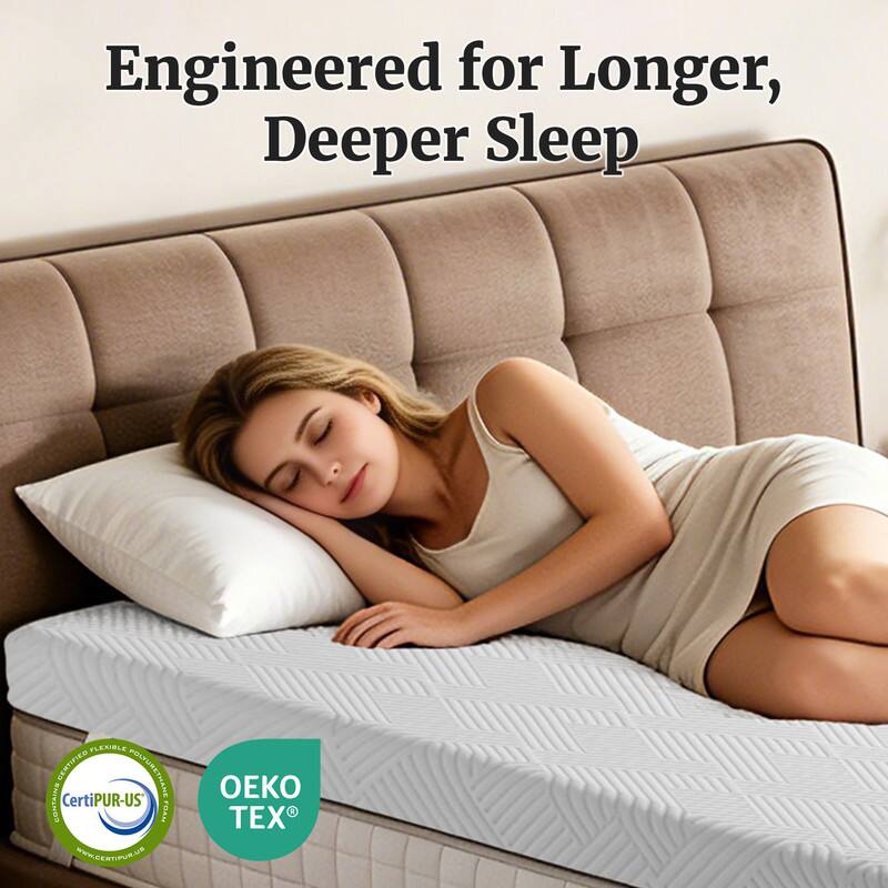 Engineered for Longer, Deeper Sleep

FLEXIBLE Q3LUNS POLYURETHANE CONTAINS CertiPUR-US FOAM

WWW.GERTIPUR.UE

OEKO TEX

CertiPUR-US