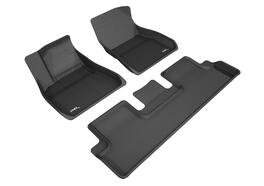 Amber Sporting Goods - 3D MAXpider Custom Fit Kagu Floor Mat (Black) Compatible with Tesla Model 3 2017-2019 - Full Set