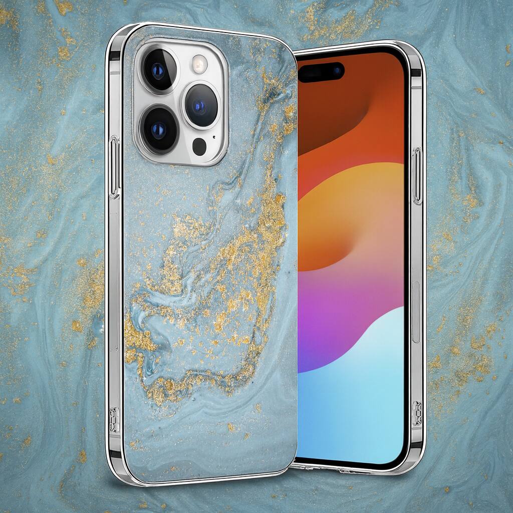 Alt View 4. SaharaCase - Inspire Series Case Compatible with Magsafe for iPhone 15 Pro Max - Blue Marble - Blue.