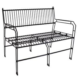 Sunnydaze - 2-Person Steel Wire Indoor and Outdoor Patio Bench - Black