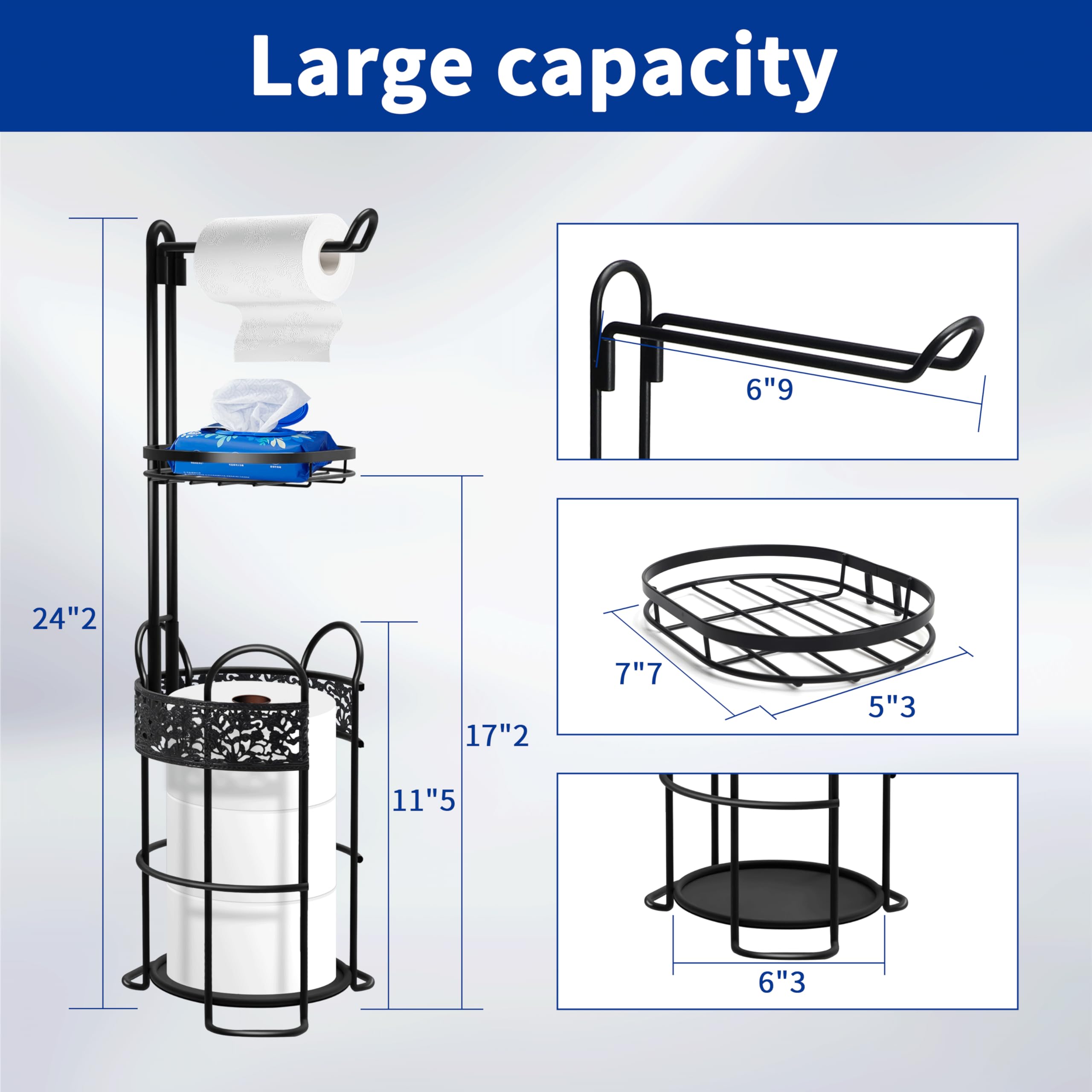 Large capacity

- 24"2
- 17"2
- 11"5
- 6"9
- 7"7
- 5"3
- 6"3