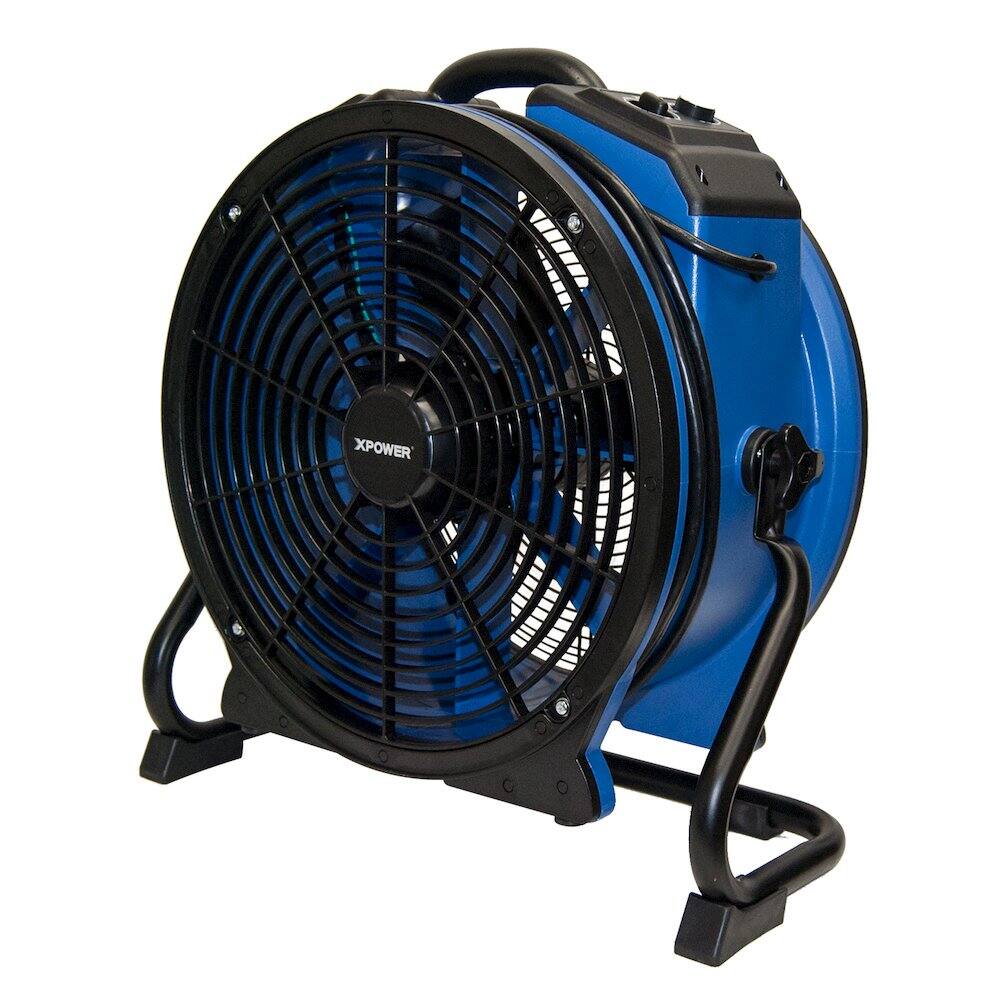 Alt View 1. XPOWER - 1/3 HP 3600 CFM High Temperature Variable Speed Air Mover, Blower, Fan - Blue.