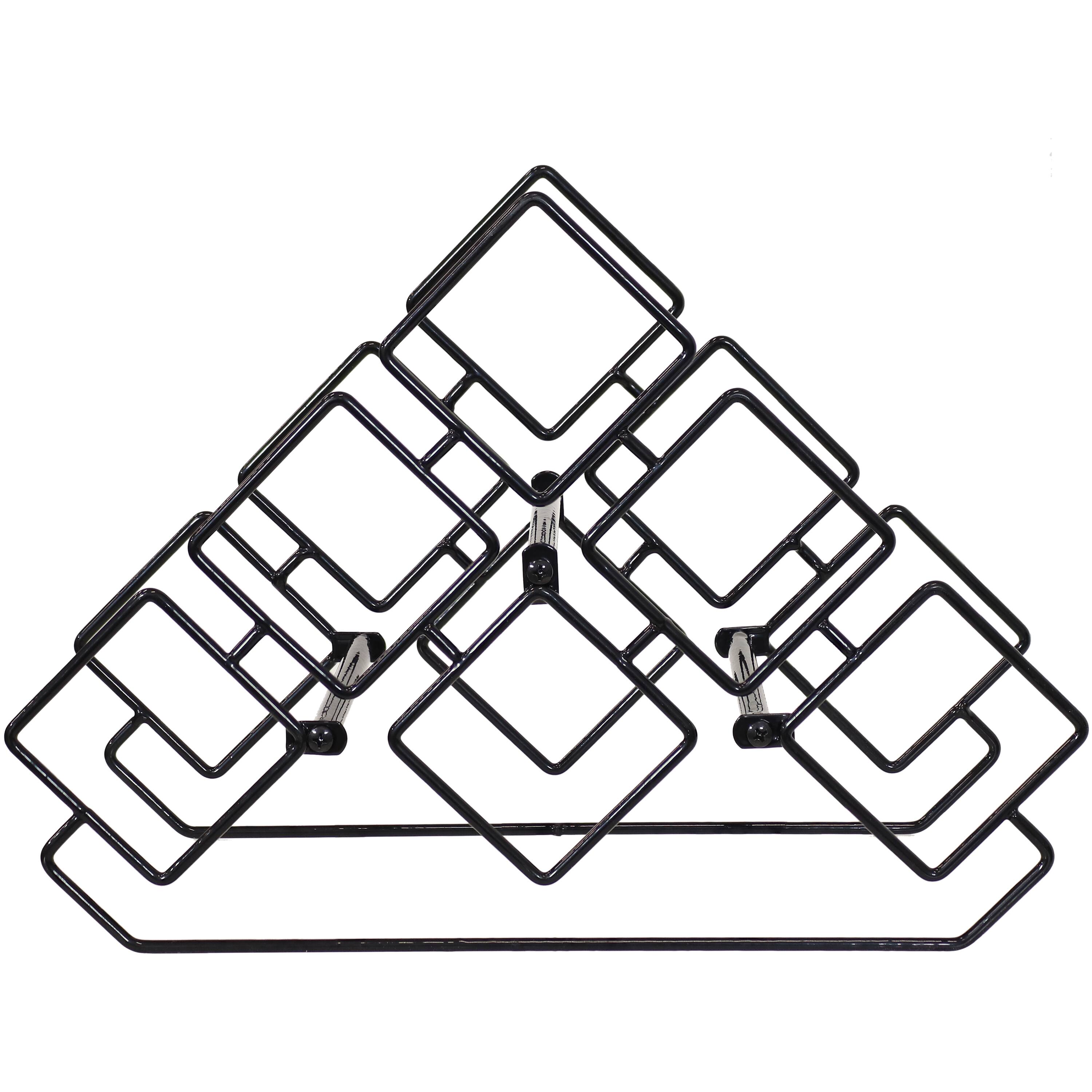Alt View 4. Sunnydaze - 6-Bottle Steel Wire Triangular Tabletop Wine Rack - Black.