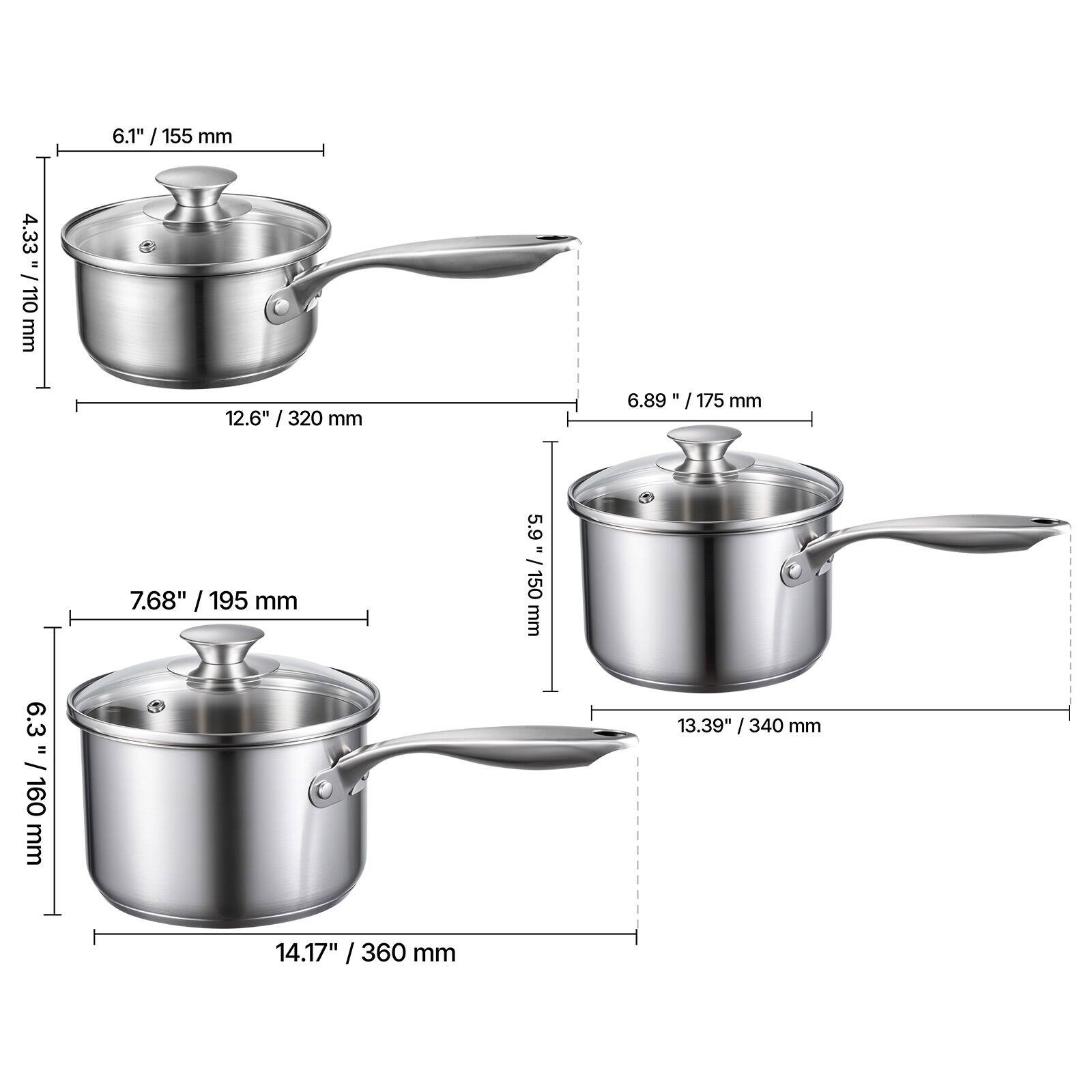 3.1" / 15 / 155 mm  
4.33" / 110 mm  
12.6" / 320 mm  
6.89" / 175 mm  
6.3" / 160 mm  
7.68" / 195 mm  
5.9" / 150 mm  
13.39" / 340 mm  
14.17" / 360 mm