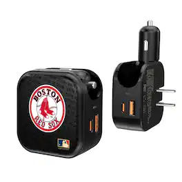 Keyscaper - Boston Red Sox Logo Dual Port USB Car & Home Charger - Multicolor