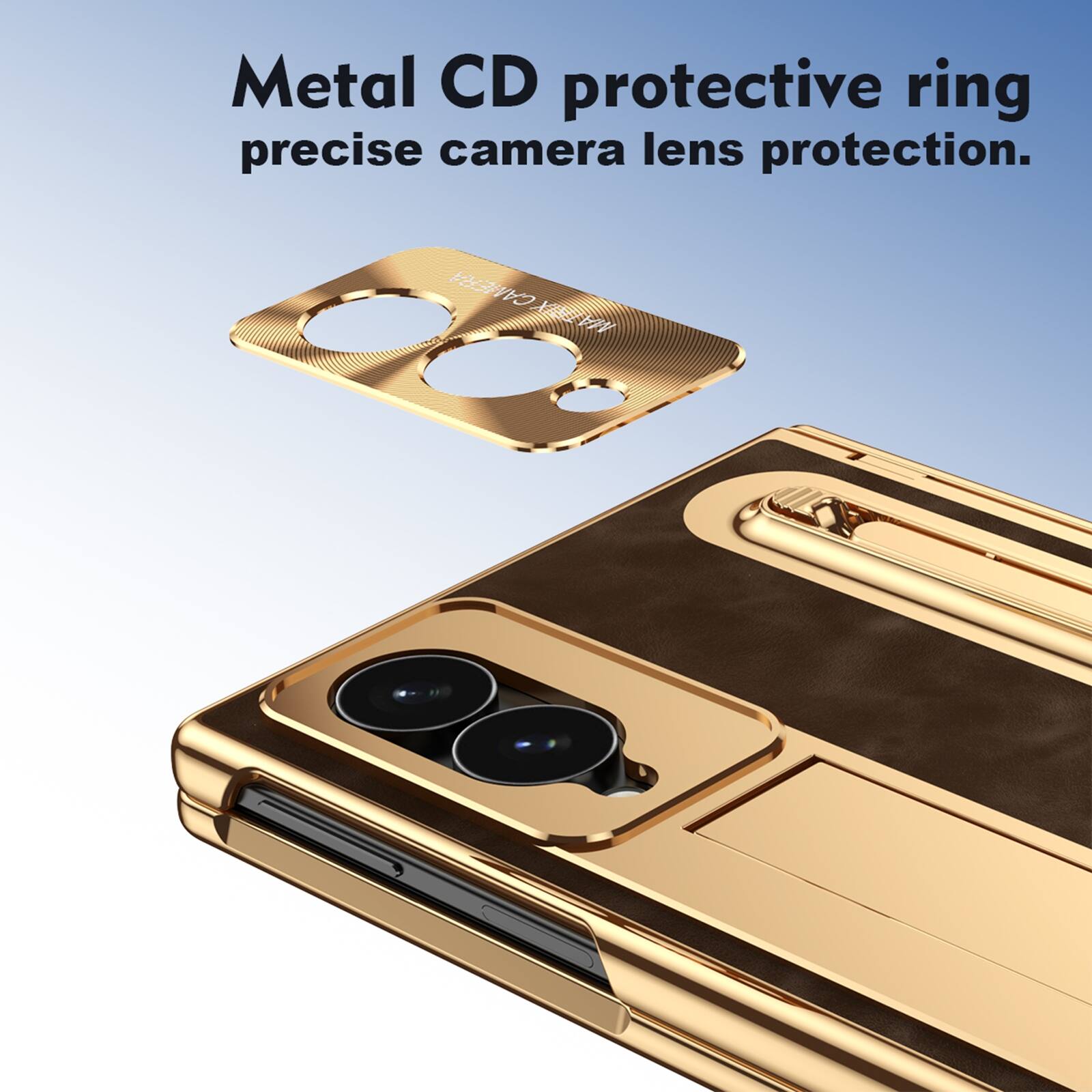 Metal CD protective ring precise camera lens protection.