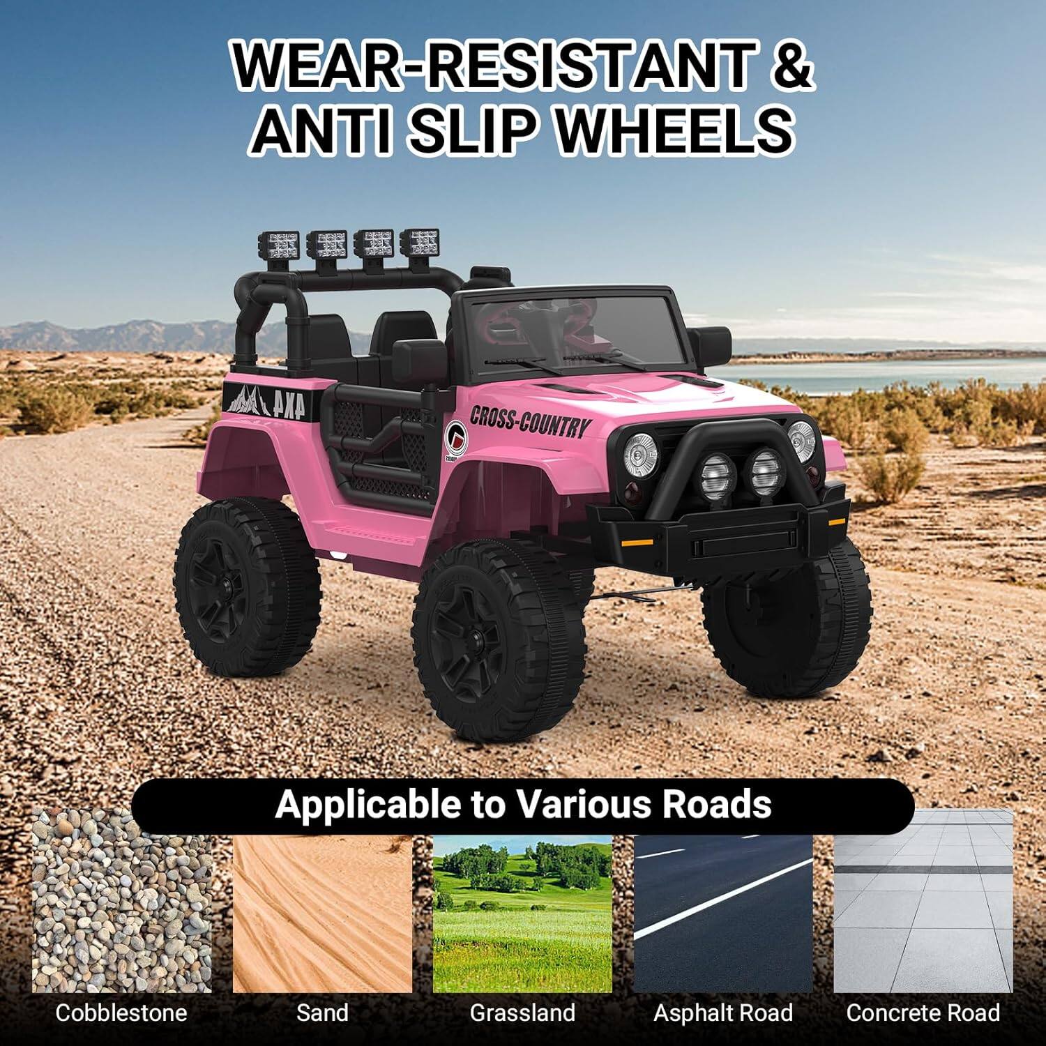 WEAR-RESISTANT & ANTI SLIP WHEELS

Applicable to Various Roads

Cobblestone
Sand
Grassland
Asphalt Road
Concrete Road