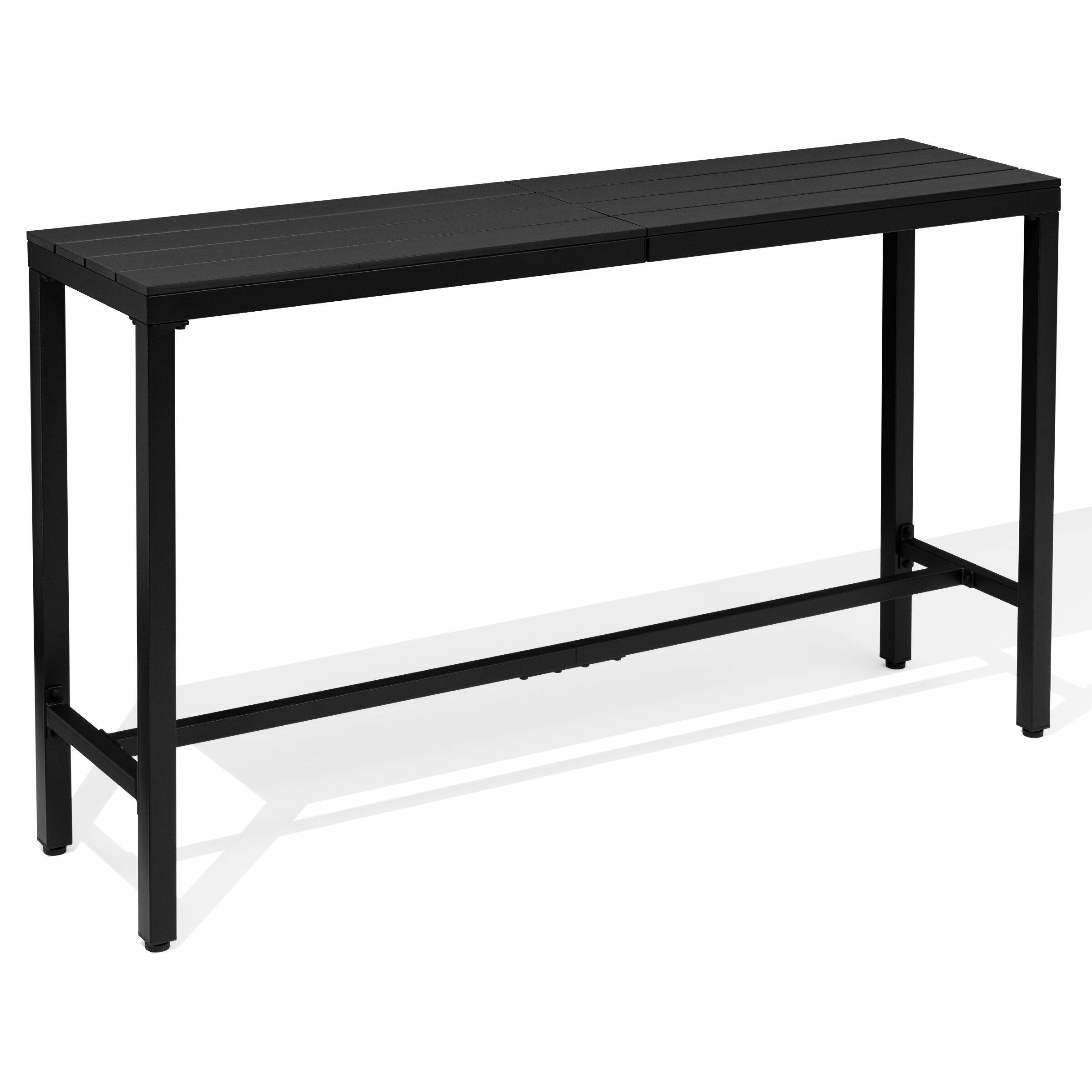 Left. Crestlive Products - Crestlive Products Rectangle Outdoor Bar Table with Waterproof Top and Sturdy Metal Frame - Black.