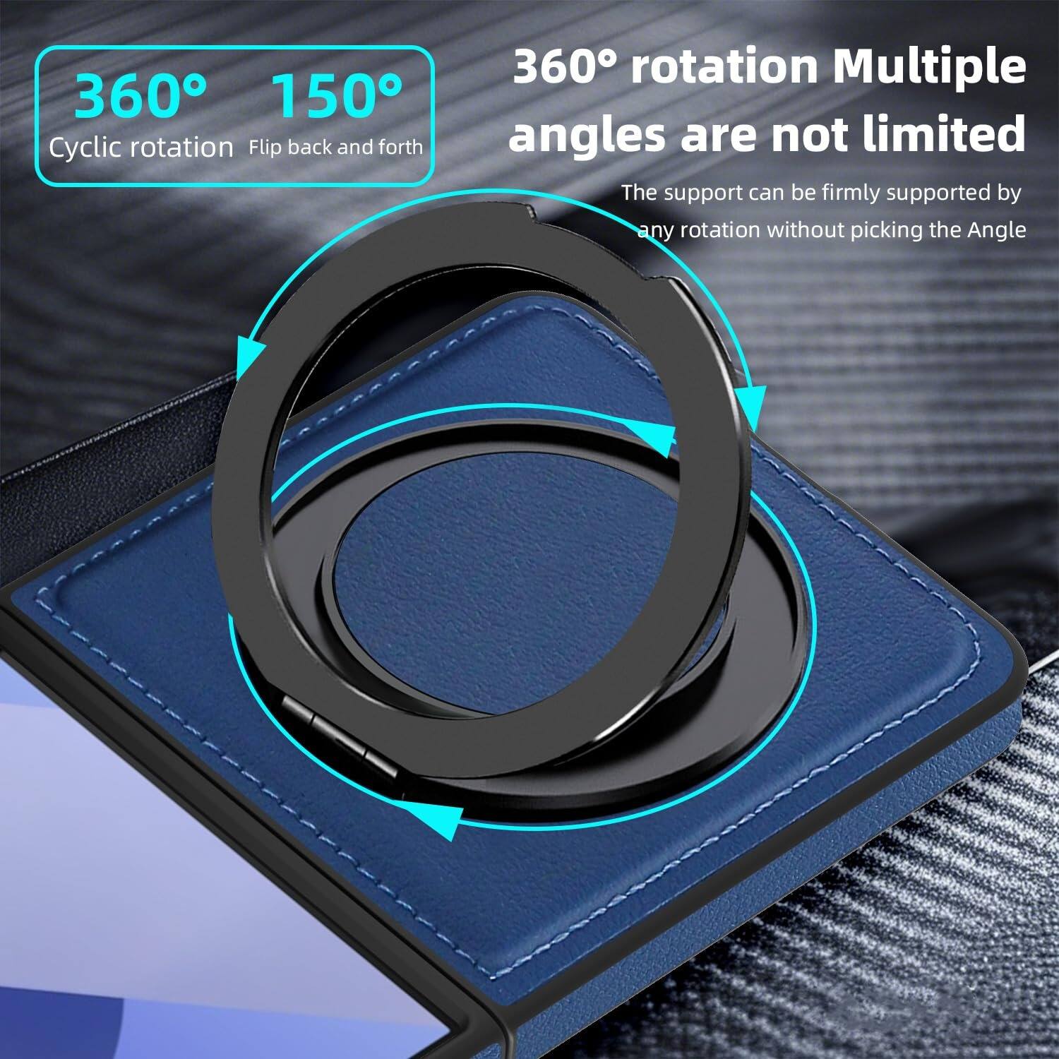 360° 150°  
Cyclic rotation Flip back and forth  
360° rotation Multiple angles are not limited  
The support can be firmly supported by any rotation without picking the Angle