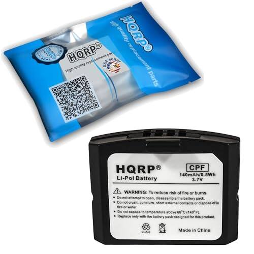 HORPO High quality repl. cement USA seller replacement parts R CPF HQRP 140mAh/0.5Wh Li-Pol Battery 3.7V

WARNING: To reduce risk of fire or burns. Do not attempt to open disassemble the battery pack. Do not crush, puncture, short external contacts or dispose of in fire or water. Do not expose to temperatures above 60°C (140°F). Replace only with the battery pack designed for this product. Li-Pol Made in China