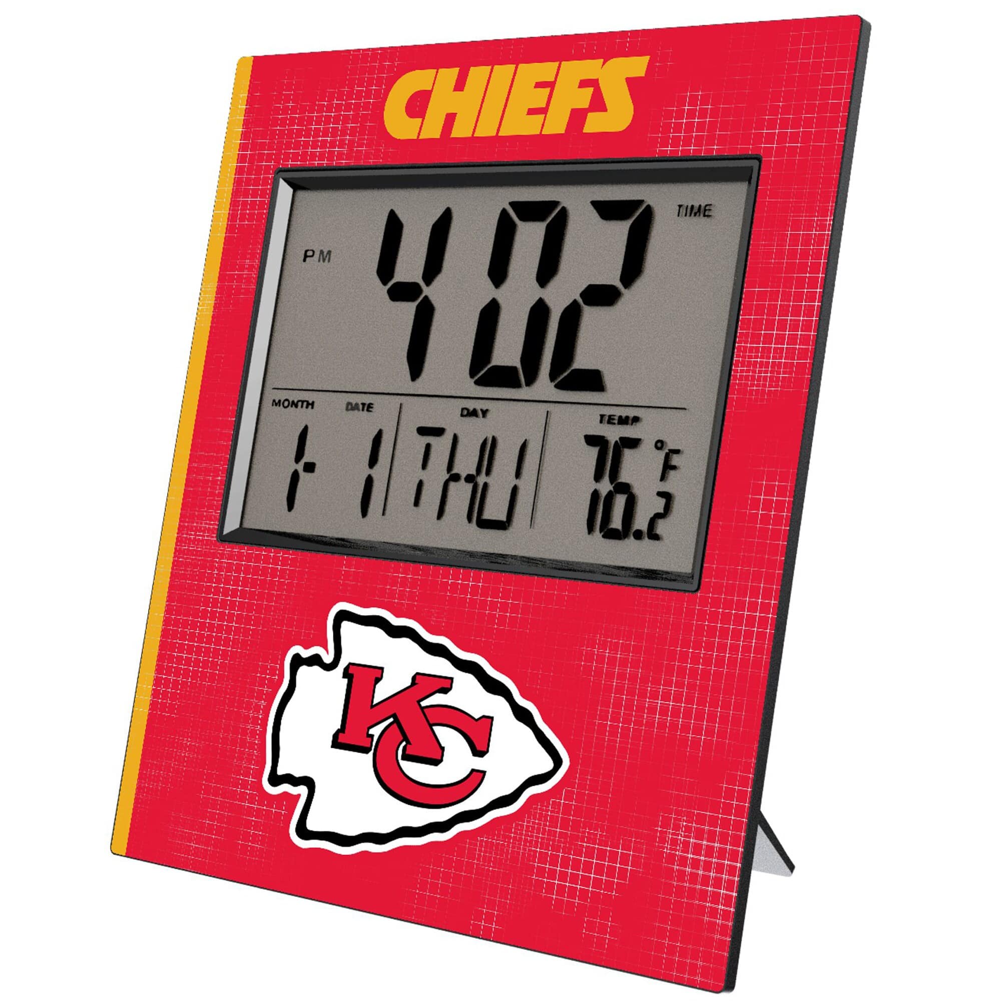 CHIEFS

TIME  
4:02 PM

MONTH 1  
DATE 11  
DAY THU  
TEMP 76°F

10.2