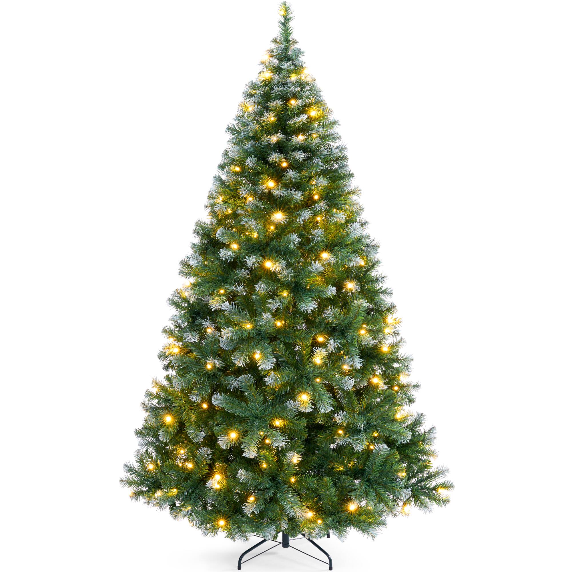 Front. Best Choice Products - Best Choice Products 6 Pre-Lit Christmas Tree Frosted Premium Artificial Pine 250 White Lights - Frosted Green - Green Frosted.