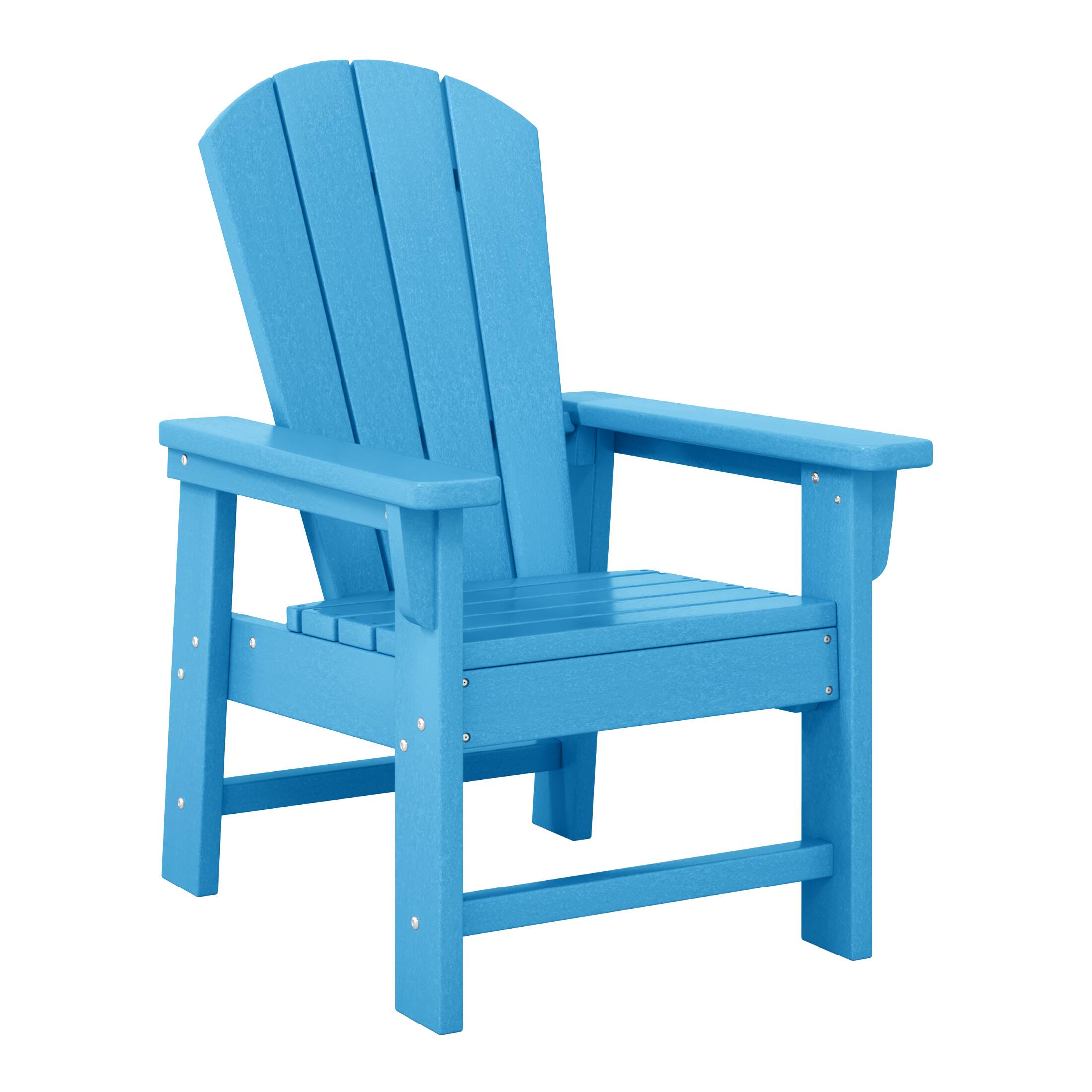 Back. WestinTrends - WestinTrends Malibu Kids Outdoor Adirondack Plastic Patio Chair (Set of 4) - Pacific Blue.