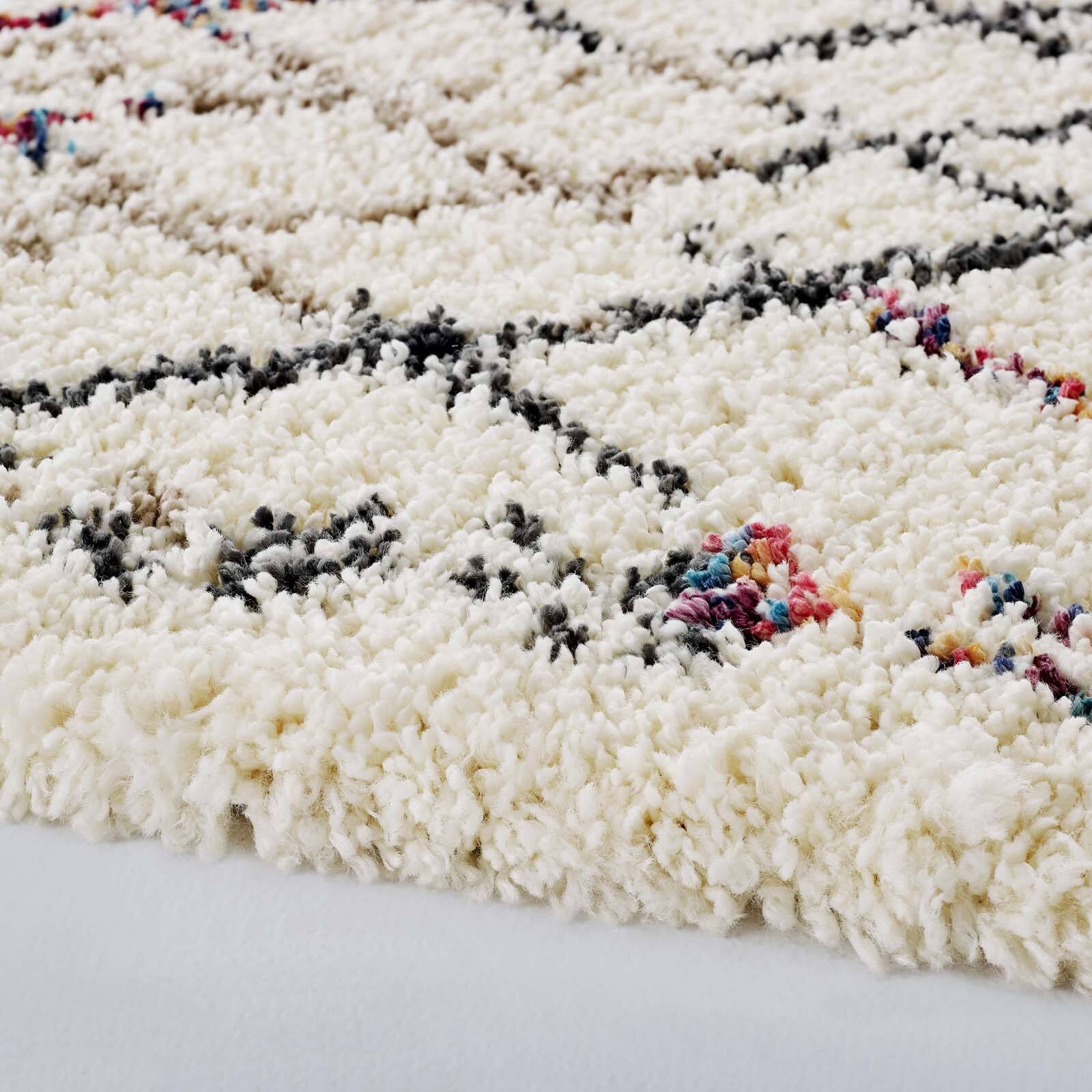 Alt View 4. Modway - Skadi Rainbow Diamond Shag Area Rug - Multicolor.