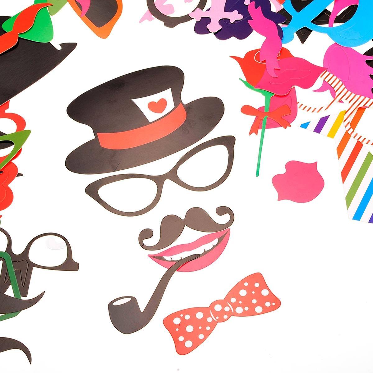 Left. JuzToys - 66 Pieces Set Graduation Photo Booth Prop - Multi.