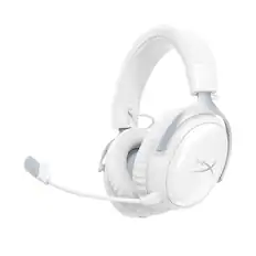 Front. HyperX - Cloud III S Wireless Gaming Headset for PC, PS5, PS4, Nintendo Switch, Mac, and Mobile - White.