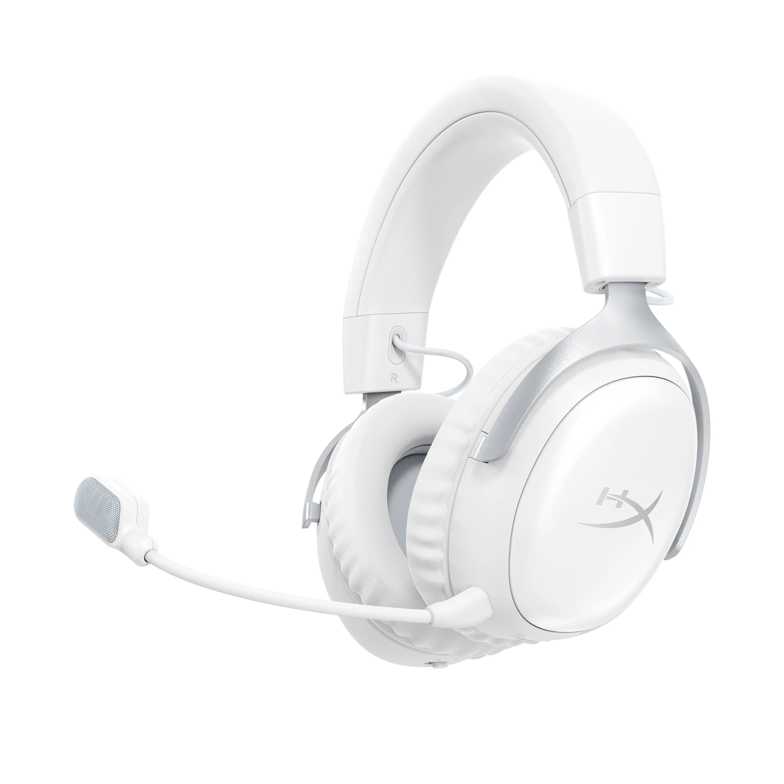 Front. HyperX - Cloud III S Wireless Gaming Headset for PC, PS5, PS4, Nintendo Switch, Mac, and Mobile - White.