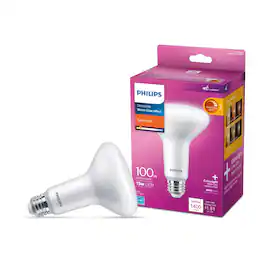 Philips - BR30 E26 (Medium) LED Floodlight Bulb Soft White 100 Watt Equivalence 1 pk