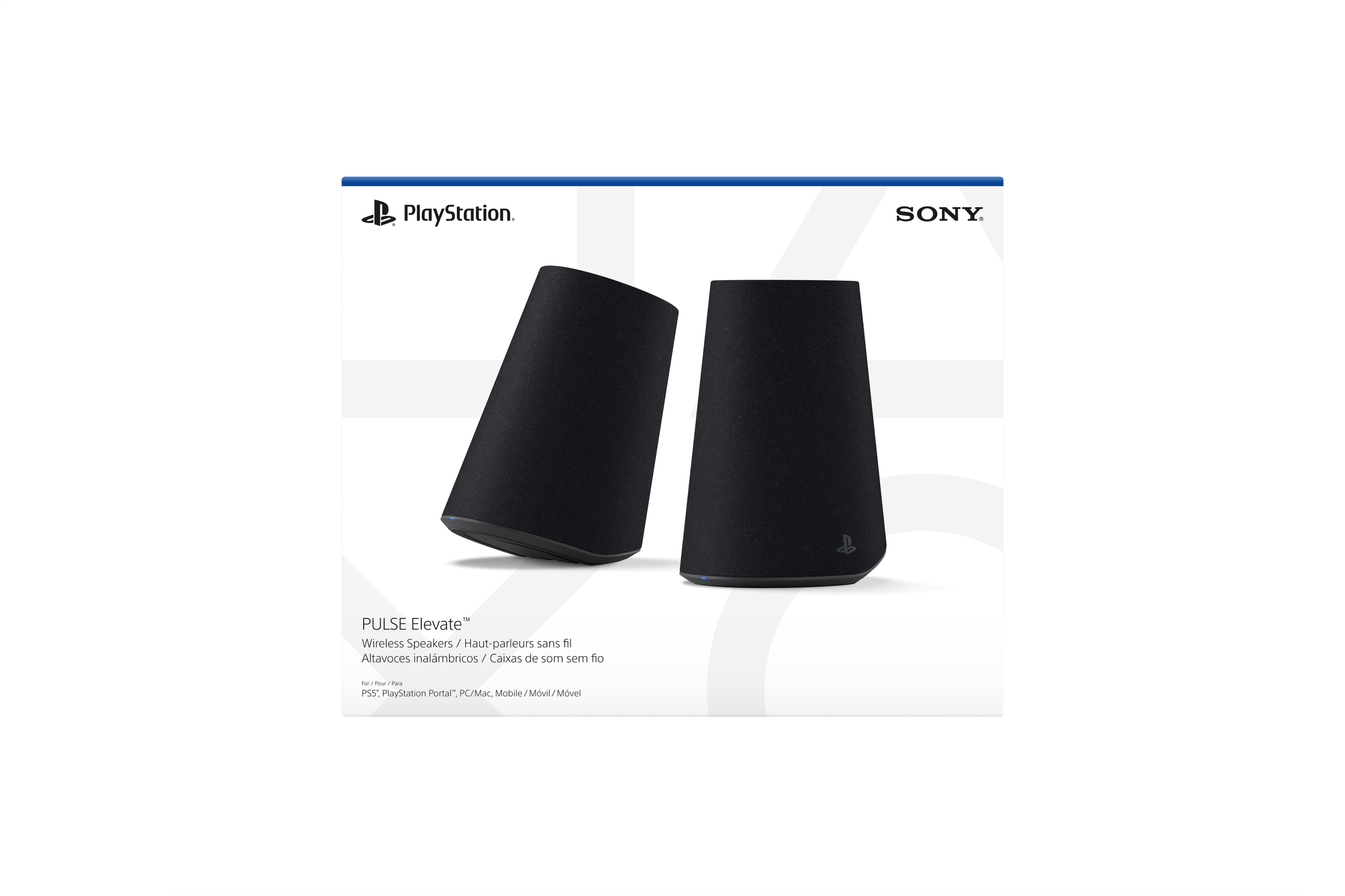 PlayStation  
SONY  
PULSE Elevate Wireless Speakers  
Haut-parleurs sans fil  
Altavoces inalámbricos  
Caixas de som sem fio  
For / Pour / Para  
PS5, PlayStation Portal  
PC/Mac, Mobile/Móvil/Movel