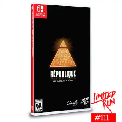 1. NINTENDO SWITCH
2. RÉPUBLIQUE ANNIVERSARY EDITION
3. LIMITED RUN
4. #111
5. MATURE 17+
6. ESRB
7. LIMITED RUN
8. Comoway - M (Mature 17+)