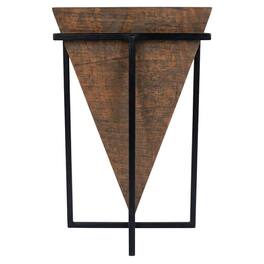 Starlight Canyon Home - Triangular Wood Accent Table, Modern Contemporary Side Table for Living Room - Dark Brown