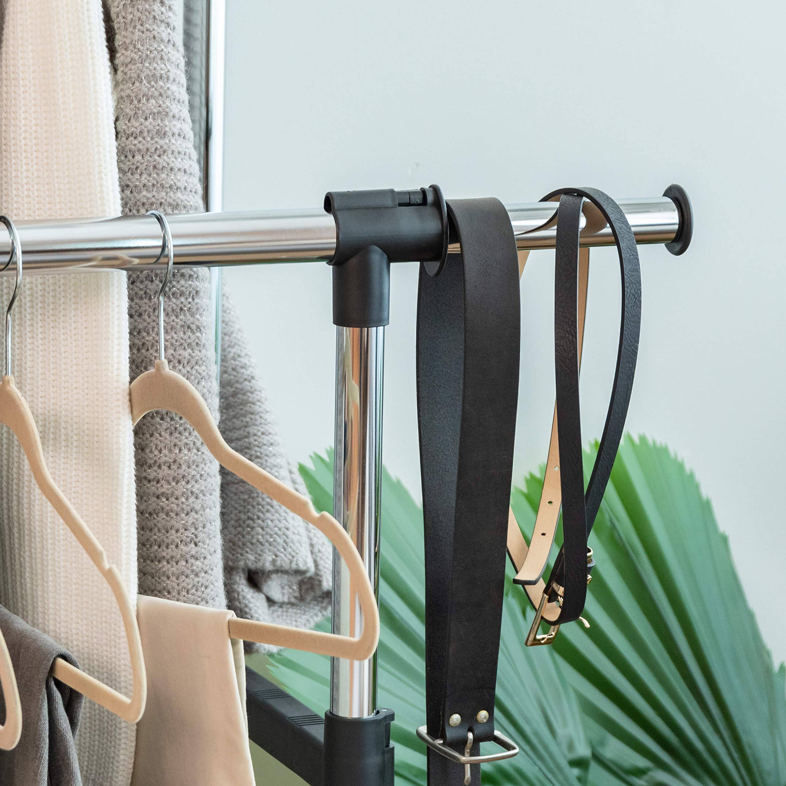 Cedar Assembly Portable Double rod Height Adjustable Clothes Rack With ...