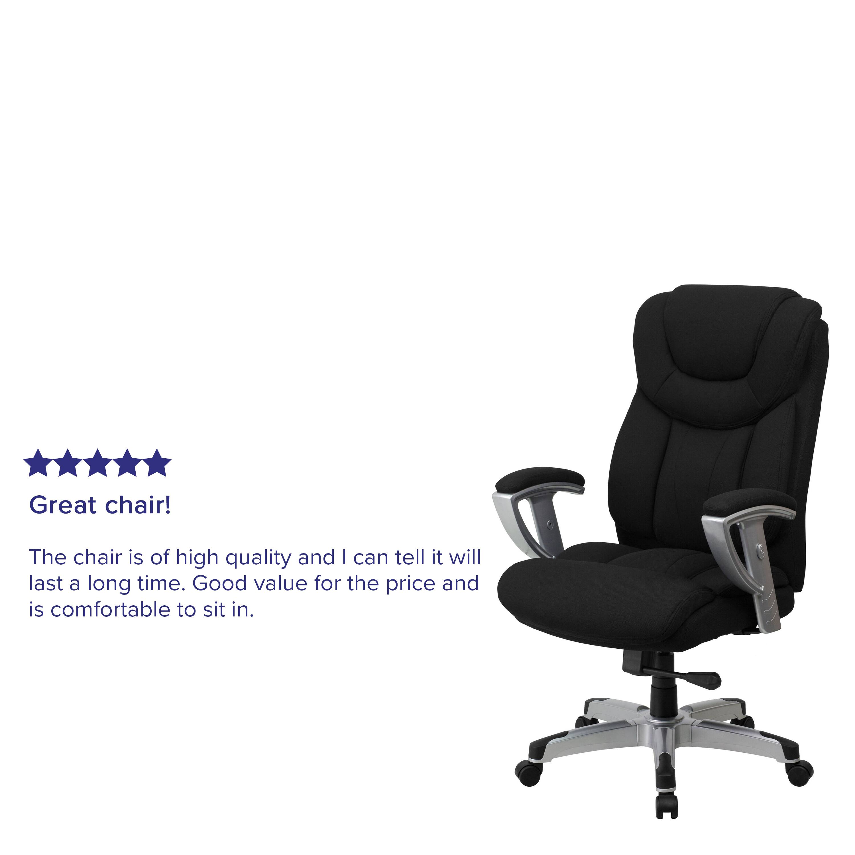 Great chair!  
The chair is of high quality and I can tell it will last a long time. Good value for the price and is comfortable to sit in.