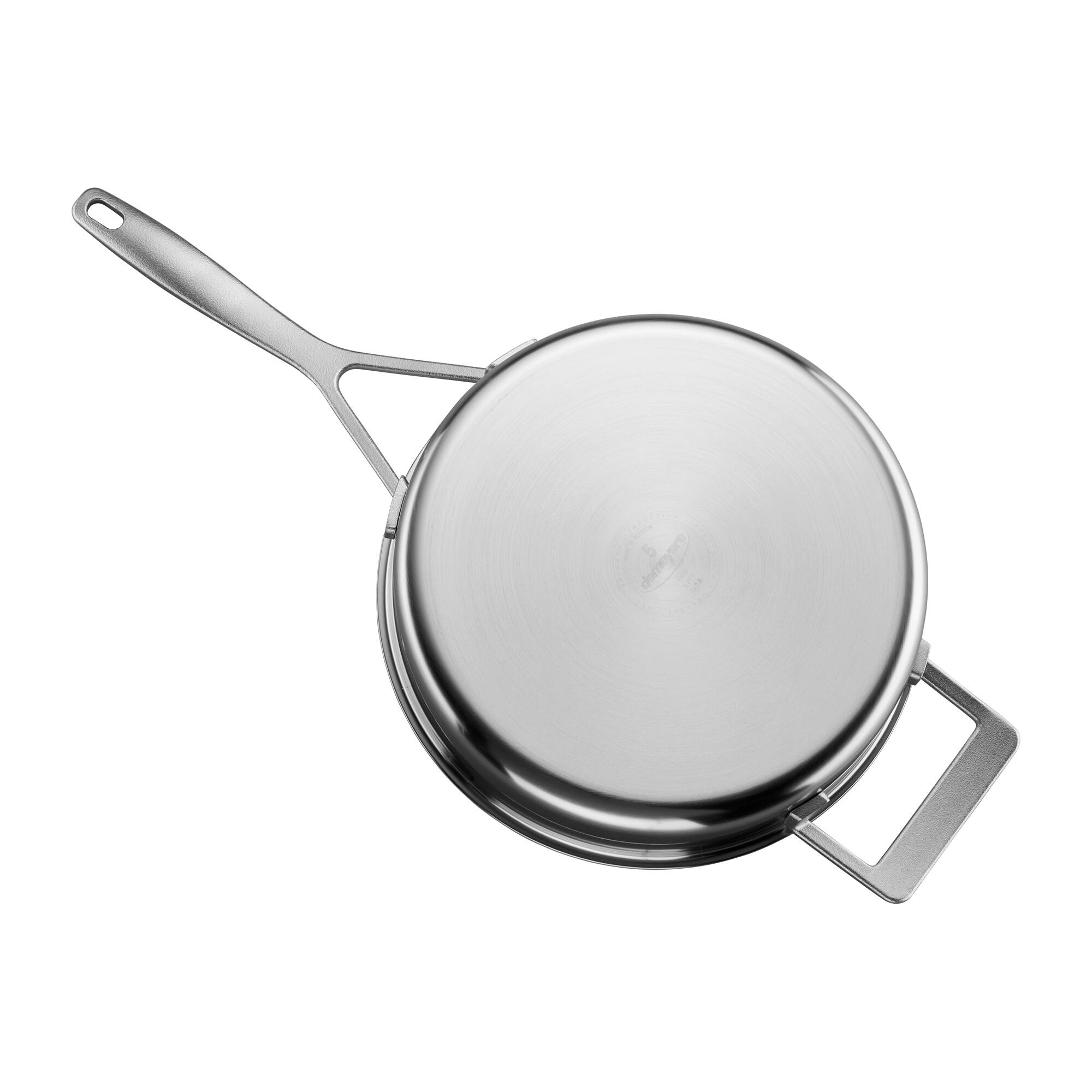 Alt View 2. Demeyere - Demeyere Industry 5-Ply 3-qt Stainless Steel Saute Pan with Handle Helper - Stainless Steel.