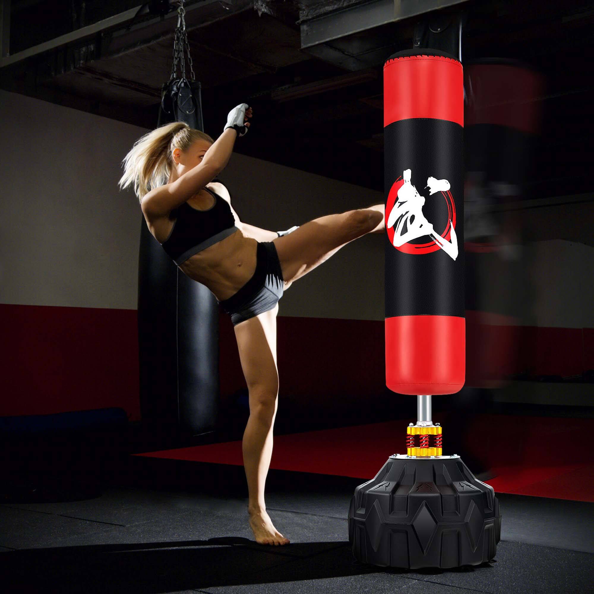 Alt View 1. Costway - Costway 70" Freestanding Punching Bag with Fillable Base 12 Suction Cups & Shock Absorbers - Black,Red.