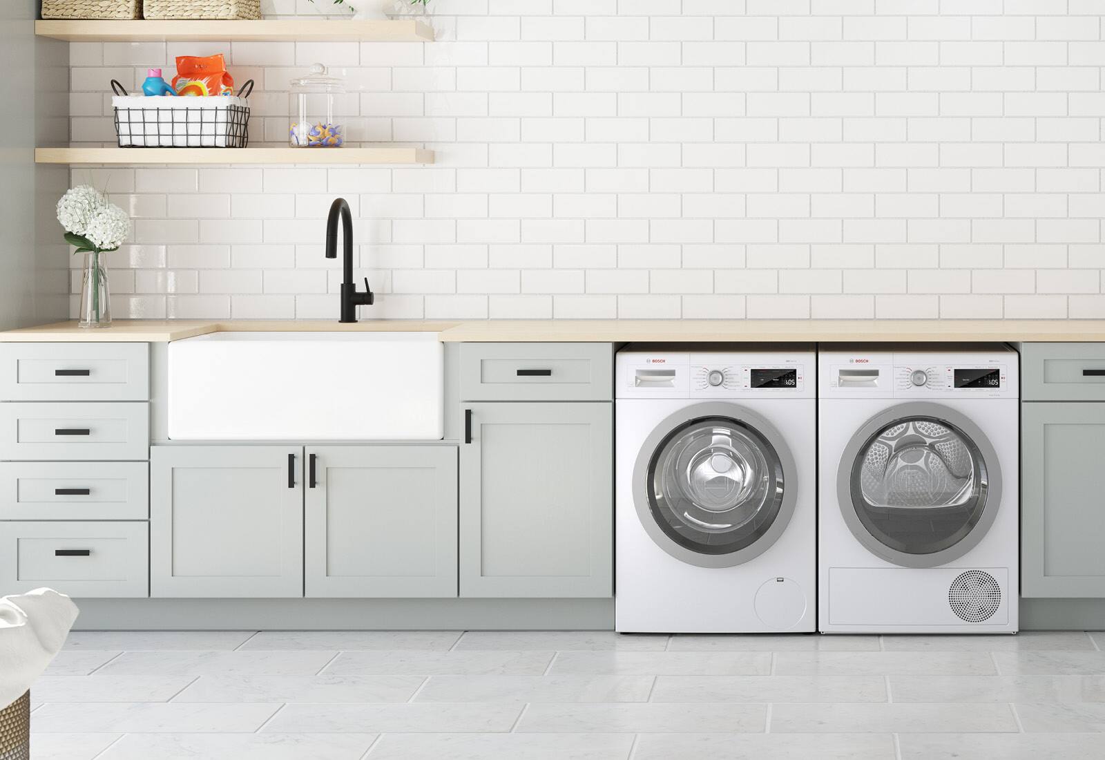 Alt View 16. Bosch - 500 Series 4 Cu. Ft. Stackable Smart Electric Dryer with Self-Cleaning Condenser - White.