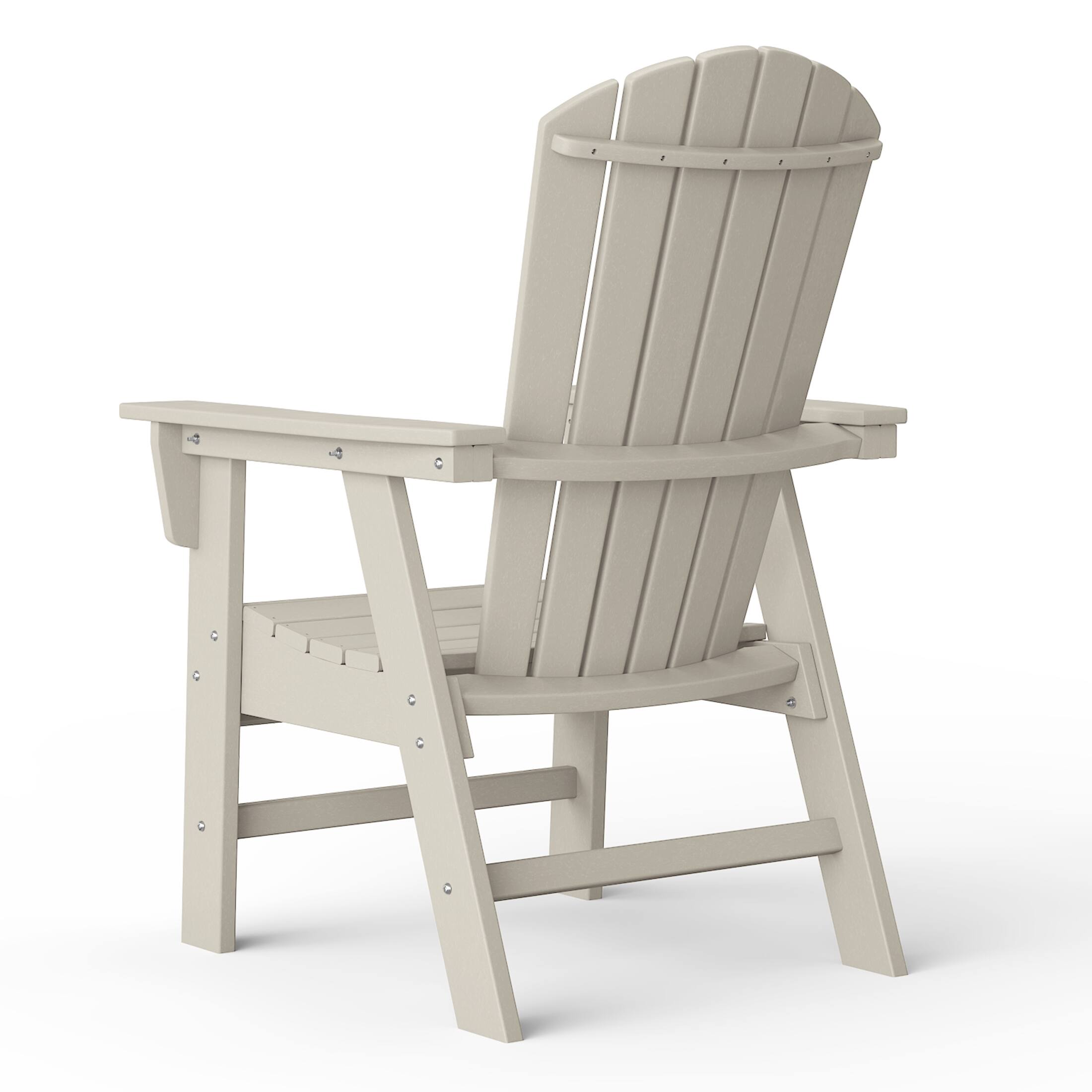 Alt View 2. WestinTrends - WestinTrends Dylan Outdoor Patio Shell-back Adirondack Dining Chair Weather Resistant - Sand.