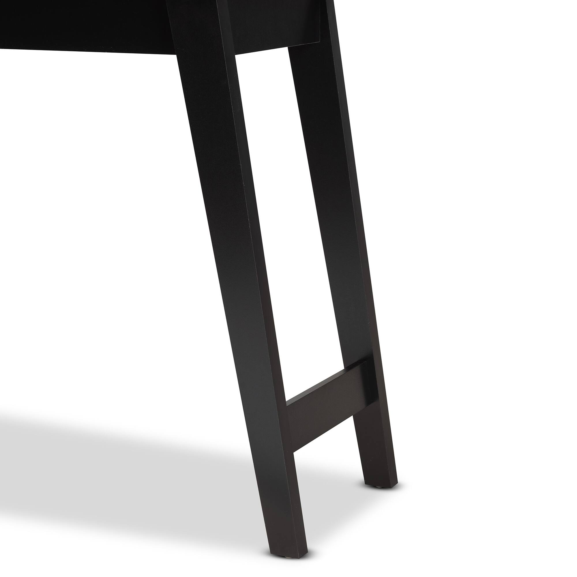 Alt View 2. Baxton Studio - Wales Modern and Contemporary Finished Wood 1-Drawer Console Table - Light Brown/Dark Brown.