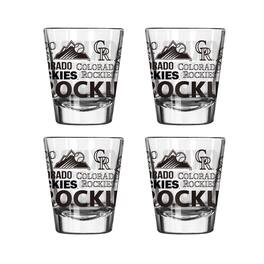 Logo Brands - Colorado Rockies 4-Pack 2oz. Shot Glass Set - Multicolor