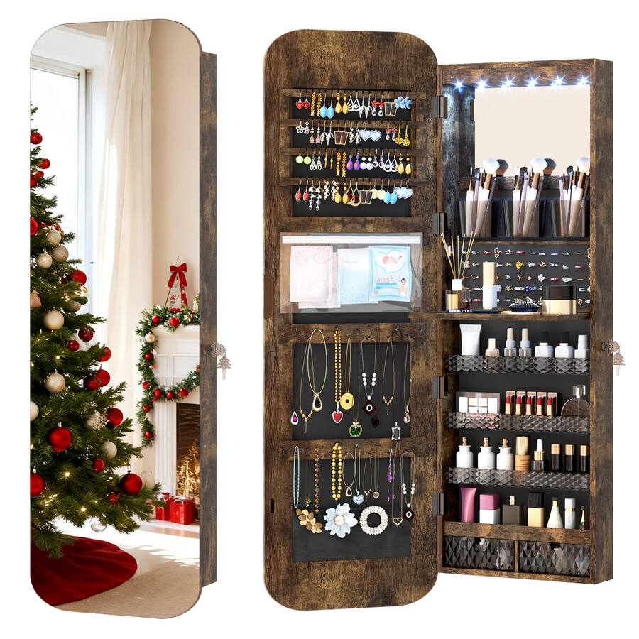 Storage Cabinets Led Rounded Reds Spade 47 2 Led Mirror Cabinet Wall door Mounted Full Length With ...