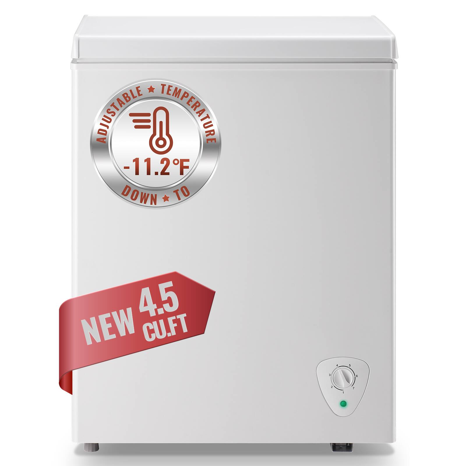 ADJUSTABLE TEMPERATURE -11.2°F DOWN TO 4.5 NEW CU.FT