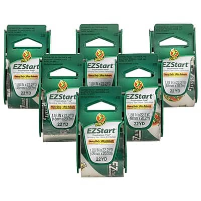 "Duck - EZ-Start Packing Tape with Dispenser, 1.88"" x 22.2 yds., 6/Pack (824922/7727) - Clear" price history on PriceWatchPro