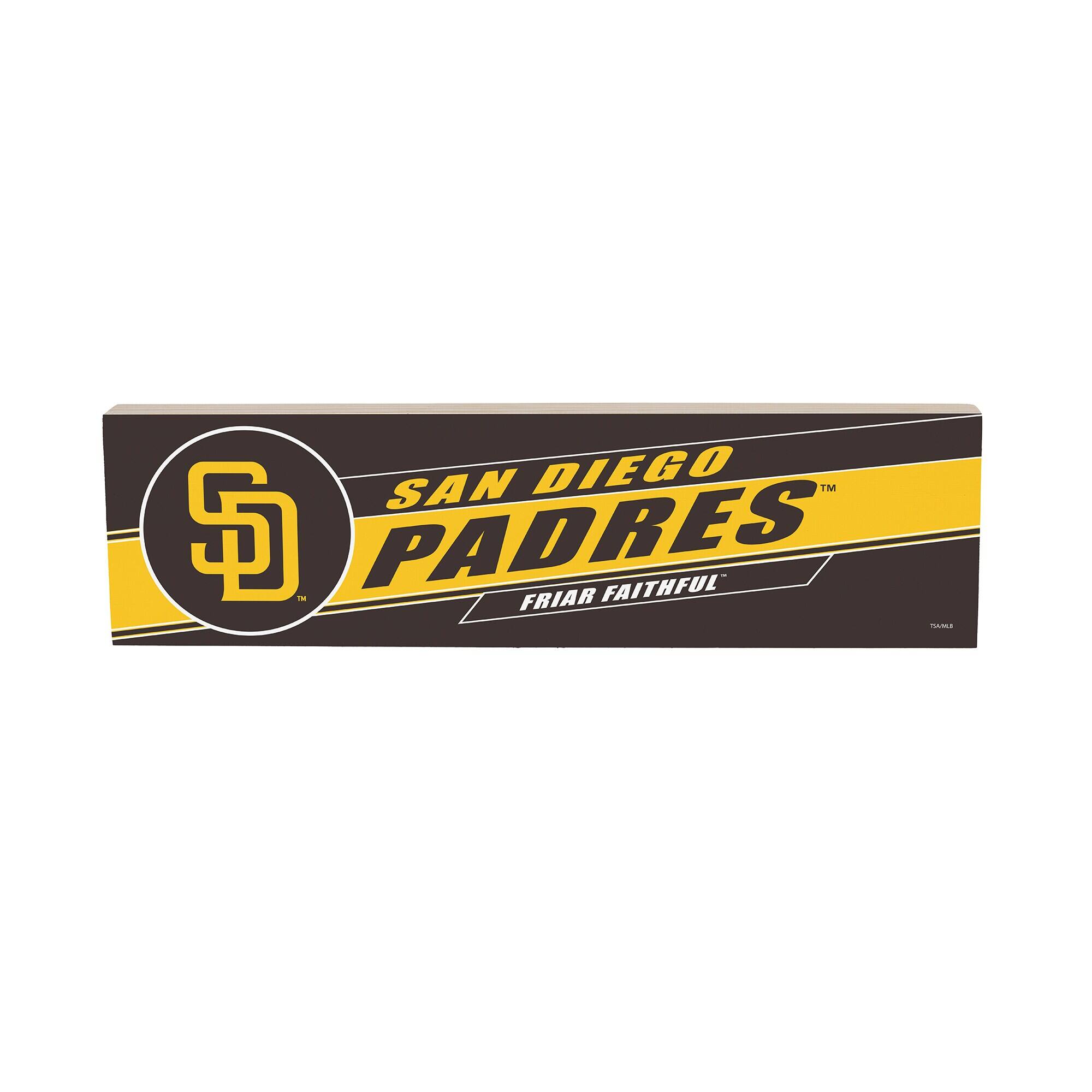 San Diego Padres 5" x 18" Shadow Logo Wood Mantle Sign