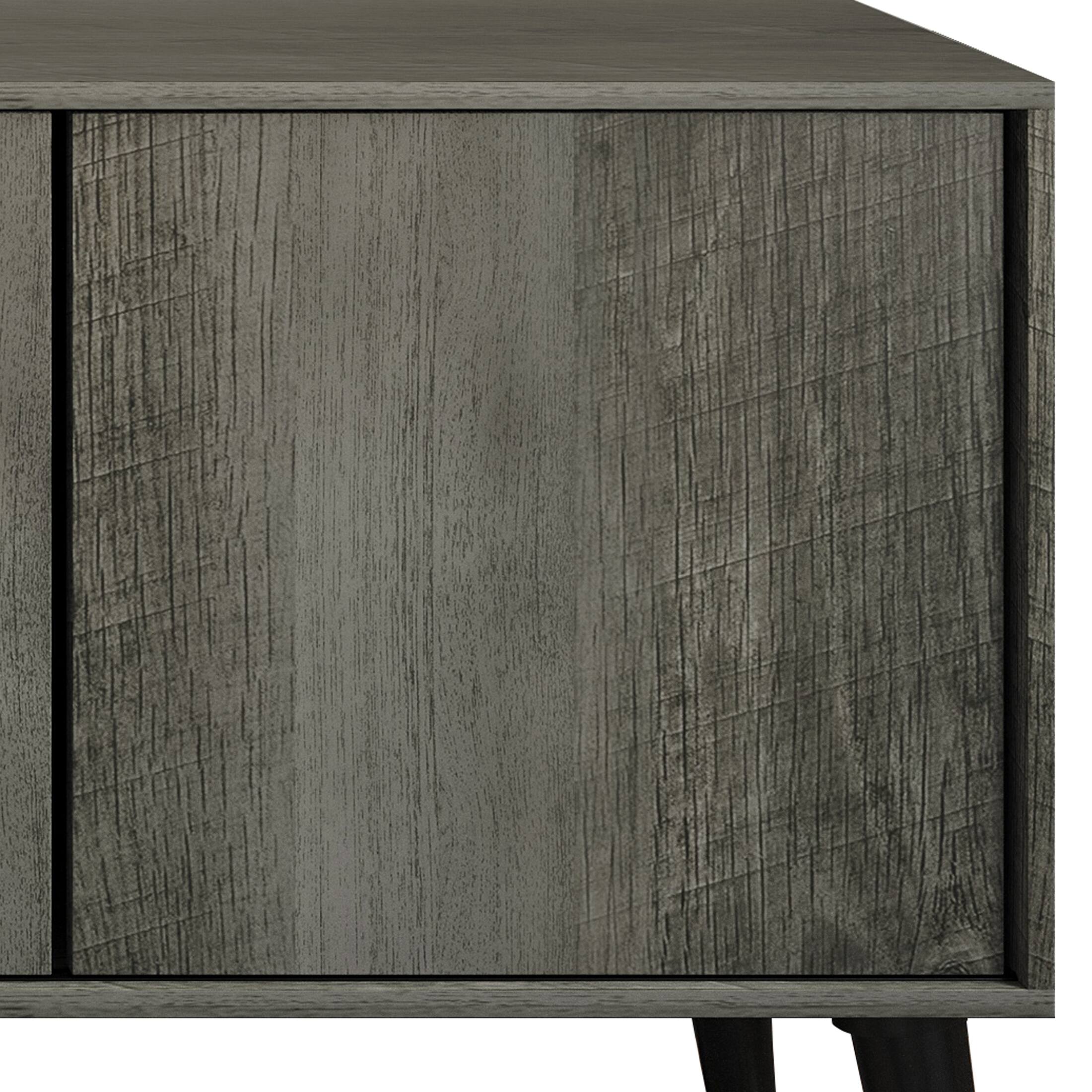 Alt View 5. ChaletPosh - Modern Minimalist TV Console in Wood Finish with Sliding Doors, Grey - Grey.