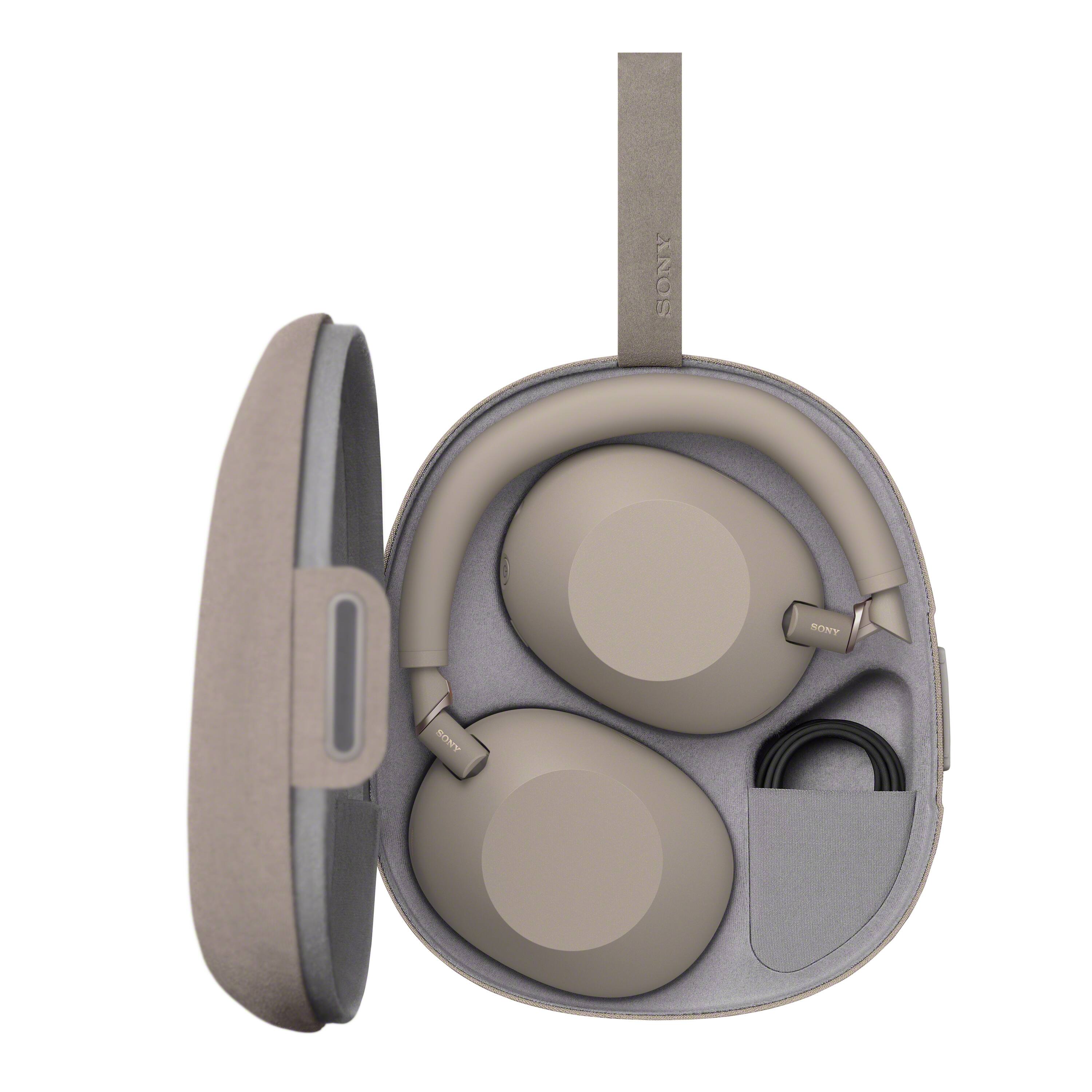 Alt View 5. Sony - WH-1000XM6- Best Wireless Noise Cancelling Headphones - Sandstone.