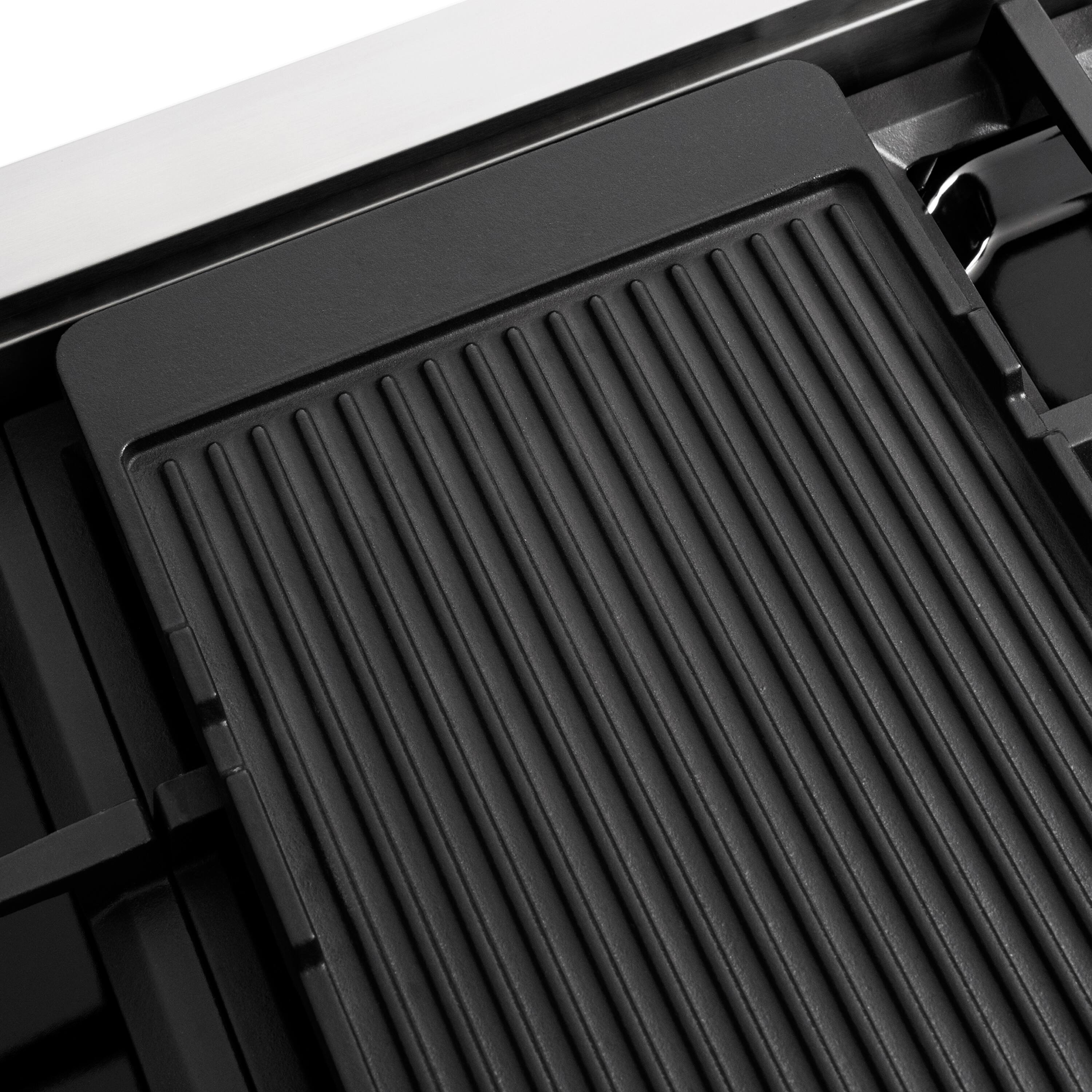 Alt View 3. ZLINE - Autograph 48 in. 6.7 Cu. Ft. Freestanding Paramount Gas Range in Stainless Steel with Polished Nickel Helix Handles - Stainless Steel.