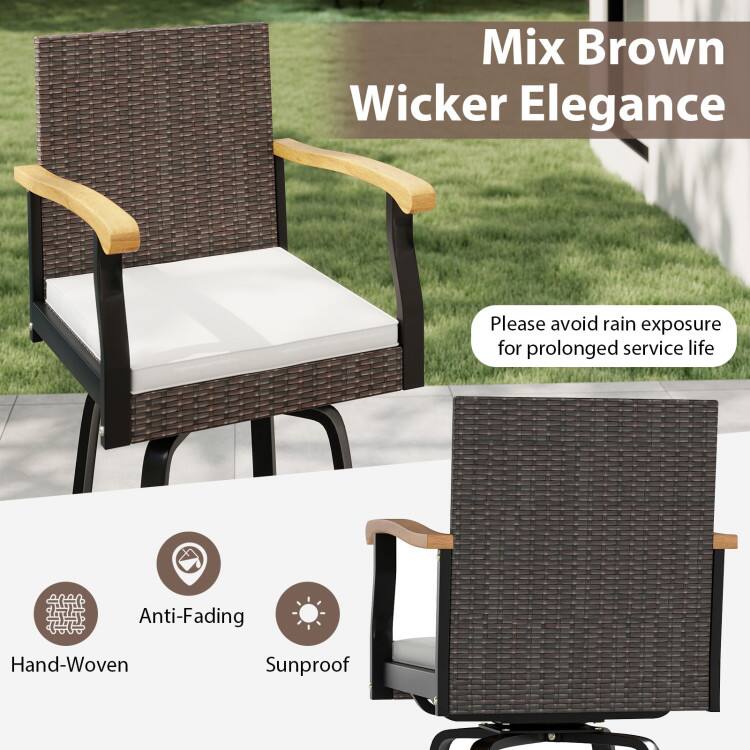 Mix Brown Wicker Elegance

Please avoid rain exposure for prolonged service life

Anti-Fading  
Hand-Woven  
Sunproof