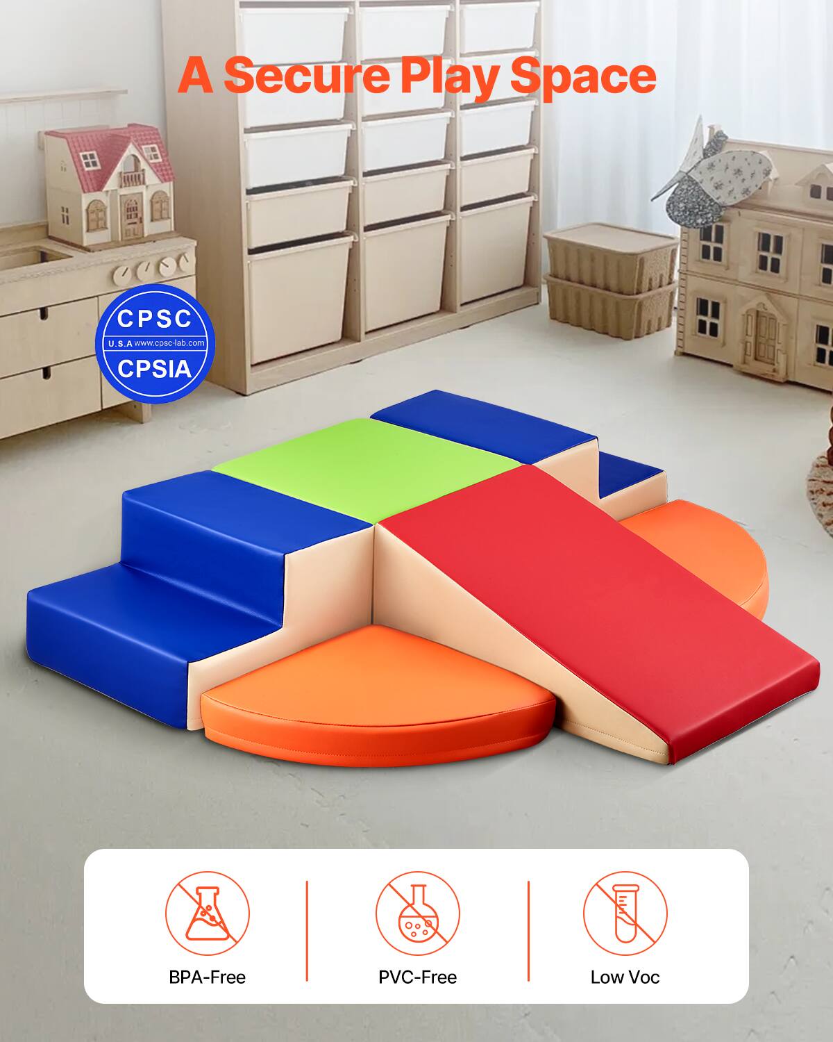 A Secure Play Space

CPSC U.S.A www.cpsc-lab.com CPSIA

BPA-Free PVC-Free Low Voc