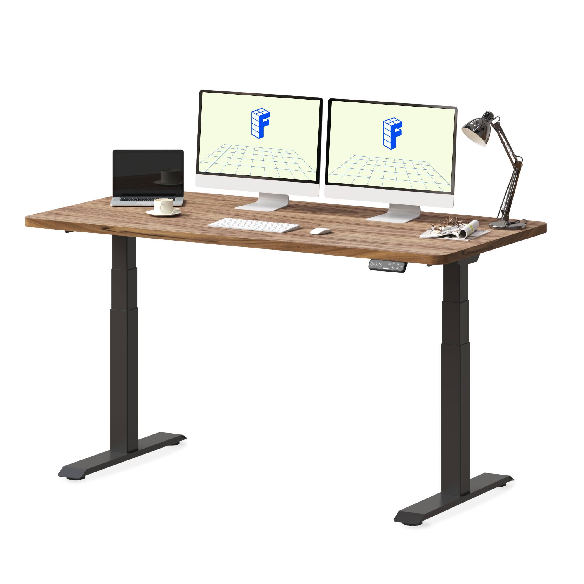 FlexiSpot E7 60''W Electric Adjustable Standing Desk, Black /Black
