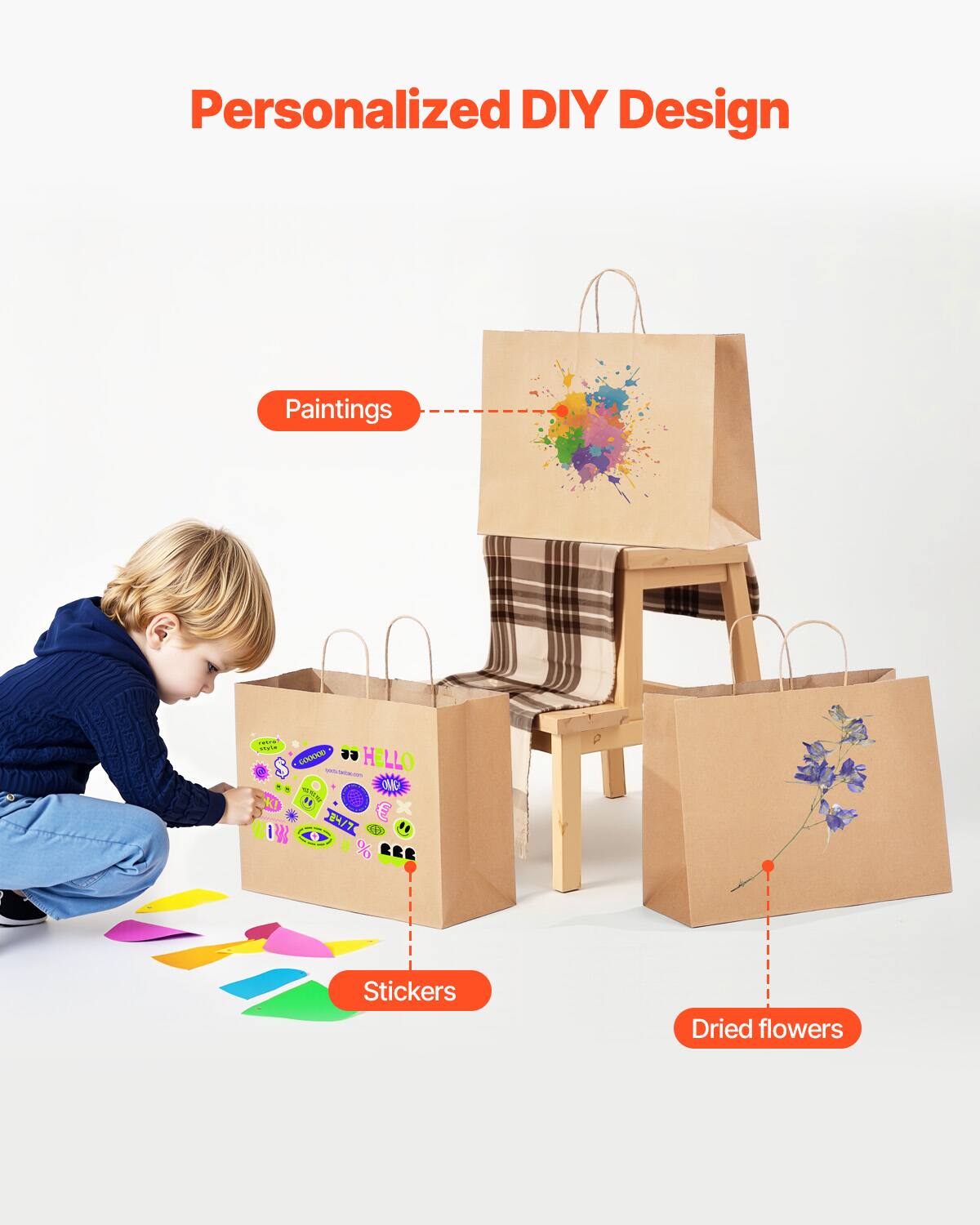 Personalized DIY Design

- Paintings
- Stickers
- Dried flowers