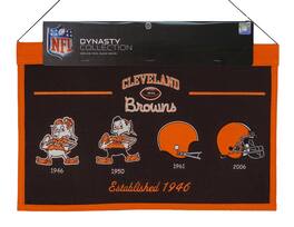 Winning Streak Sports - Cleveland Football Browns LARGE 22x14 Wall Hanging Logo Banner featuring logos from 1946, 1950, 1961, 2006 - Multi