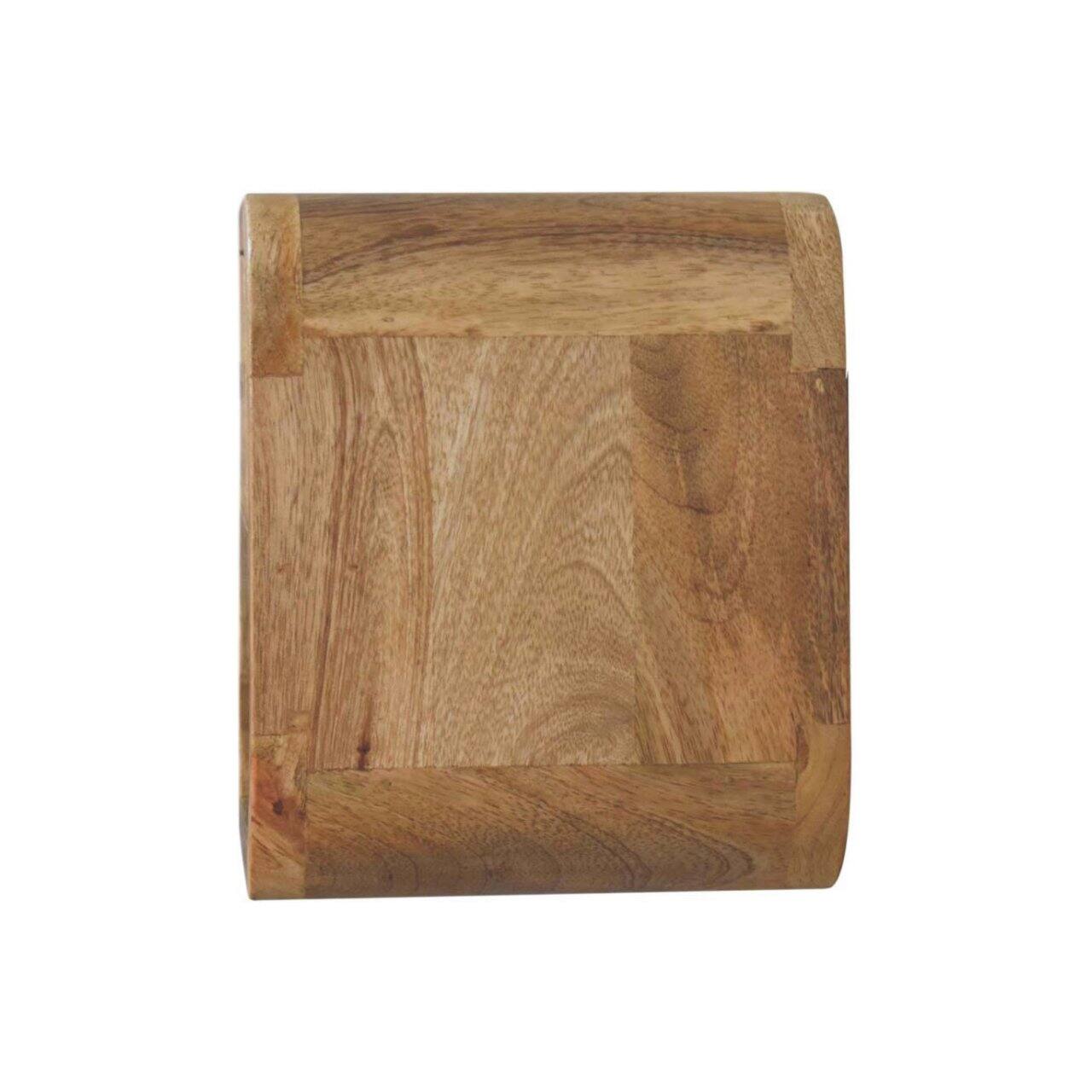 Alt View 5. Artisan Furniture - Artisan Furniture Solid Wood Extra Mini Wall Mounted Curved Oak-ish Bedside with Open Slot, 1 Drawer, Brown - Brown.