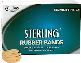 Alliance Rubber - Company Sterling Size #30 Rubber Bands, 2" x 0.13", Approx. 1500/Pack, 1 lb. Box (24305) - Natural Crepe